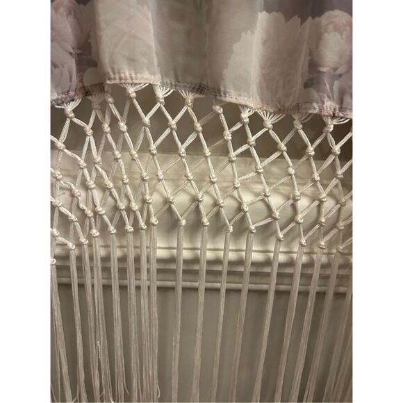 Atina Cristina rose print Kimono with fringe made in the U.S. one size Goth, rom - Picture 5 of 6